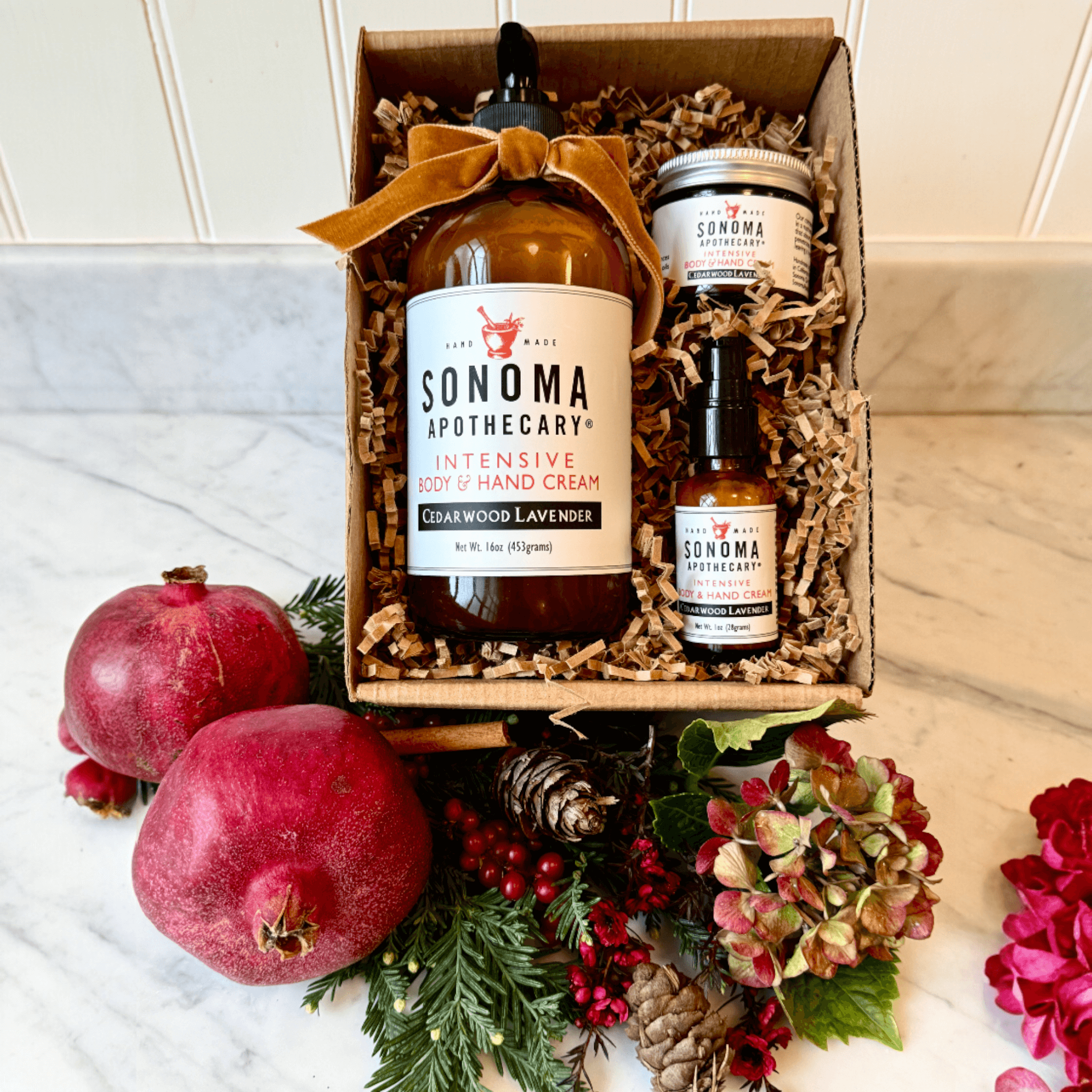 Always Within Reach gift set beautifully displayed — includes three sizes of intensive body and hand cream for natural, refillable hydration at home, at work, and on the go.