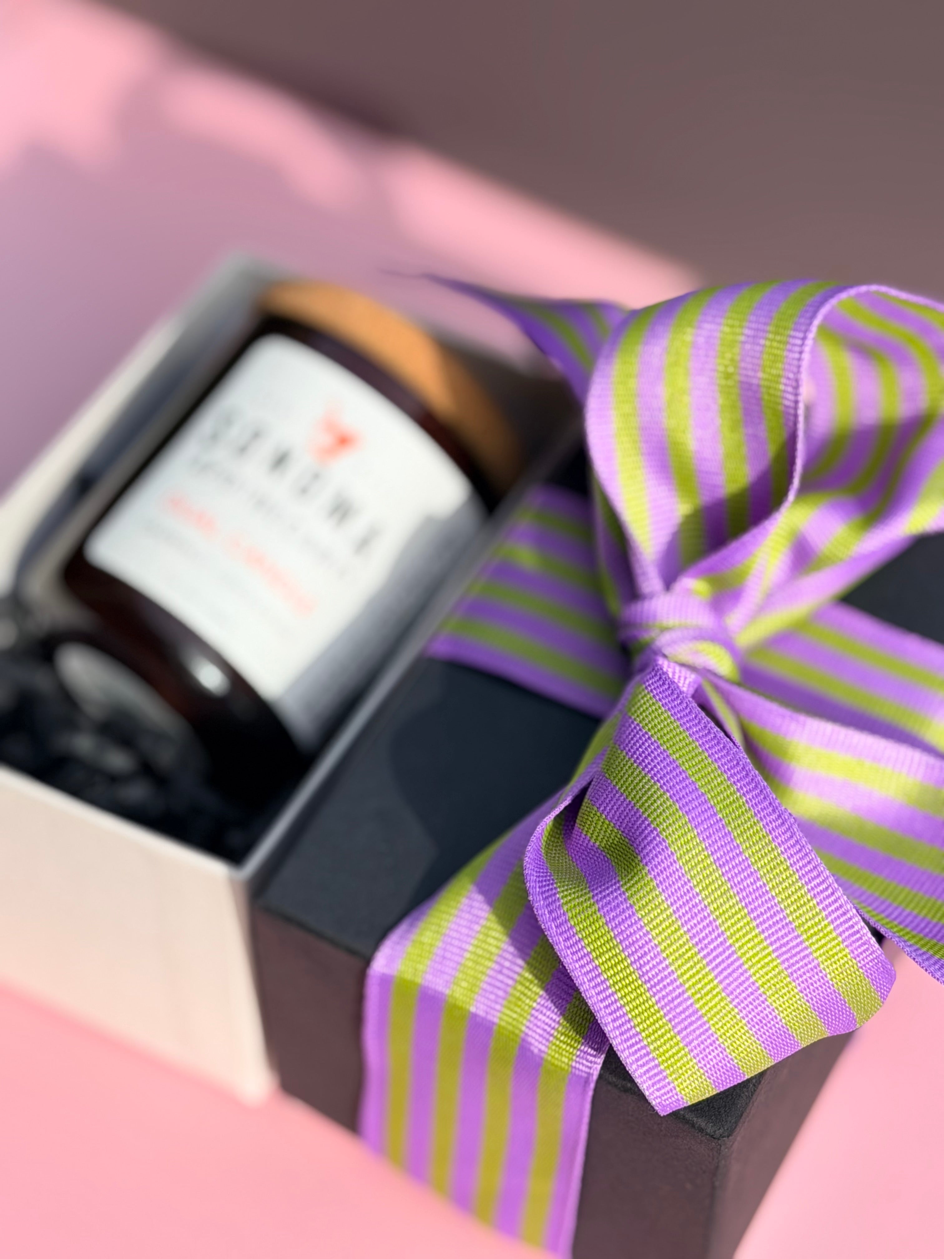 Mother's Day Meltable lotion candle gift  set with bow ready to gift Sonoma Apothecary grapefruit Lemongrass dual candle